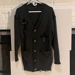 Noemie brand Distressed Gray Cardigan Sweater